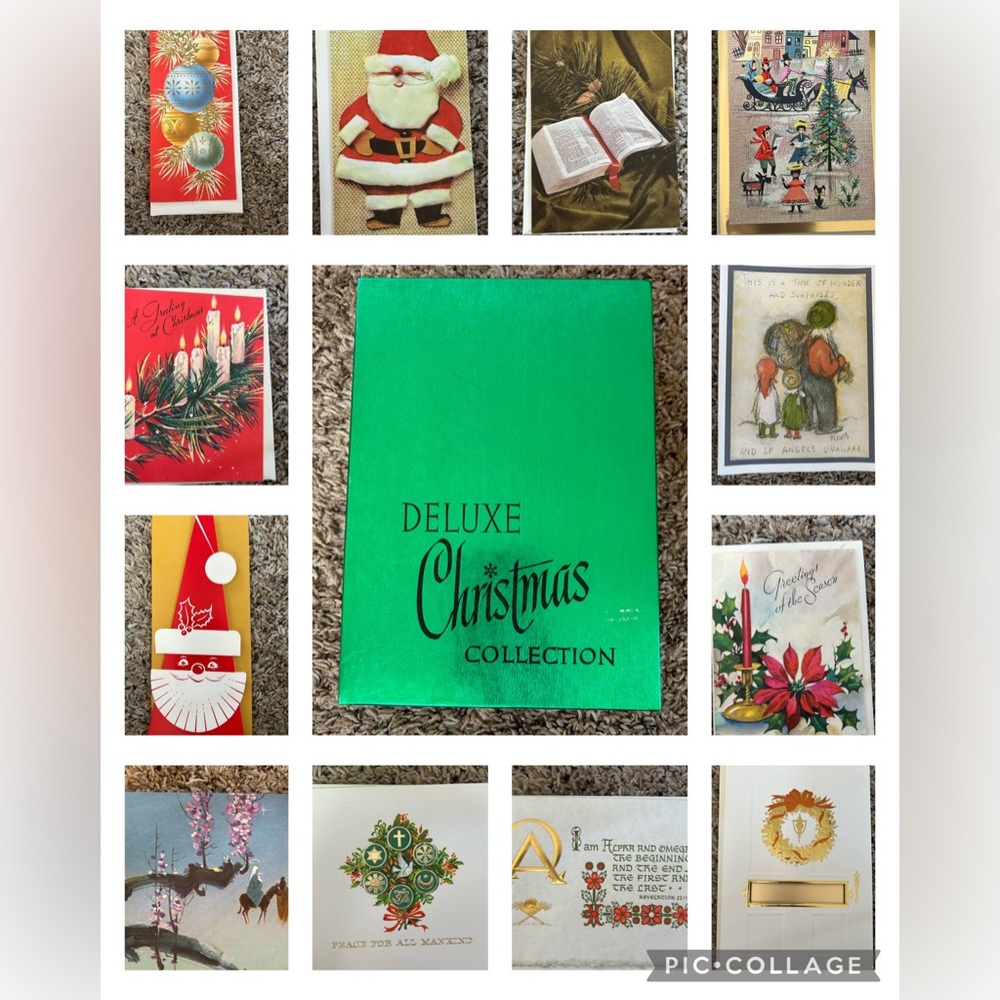 Vintage New in box lot of Christmas cards with envelopes no handwriting inside